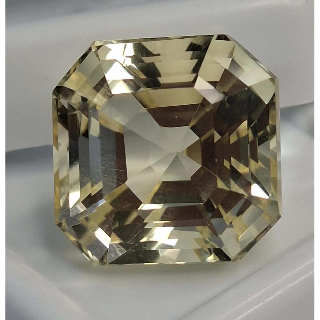 AAA Natural Yellow Citrine 17-19 Ct Asscher Cut Certified Loose Gemstone