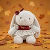 Plush Rabbit Toy For Kids And Adults With Floral Print Dress And Bow Decoration For Girls