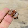 Carnelian Rough Ring Electroformed Copper Ring Adjustable Ring Tourmaline Rough Ring Handmade Copper Jewelry Gift For Mom Gemstone Jewelry