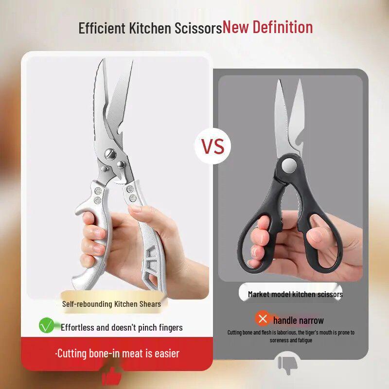 German Stainless Steel Multi-Functional Chicken & Poultry Shears: Heavy-Duty Kitchen Scissors for Cutting Meat and Bones