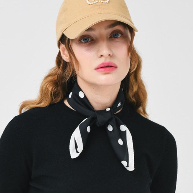 DOYOUKNOWMC ALL SEASON Golf Thick Dot Print Black Scarf