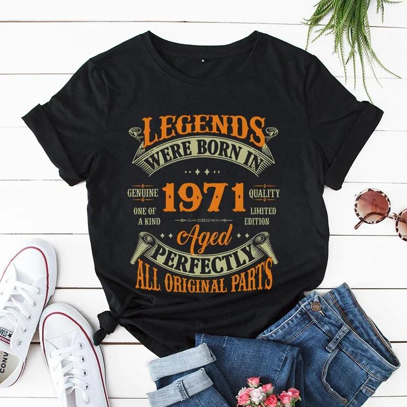 Vintage 1981 Print Unisex T Shirts Short Sleeve Unisex Tshirts Ladies Tee Shirt Tops 1973195719581961 Clothes Camisetas Mujer