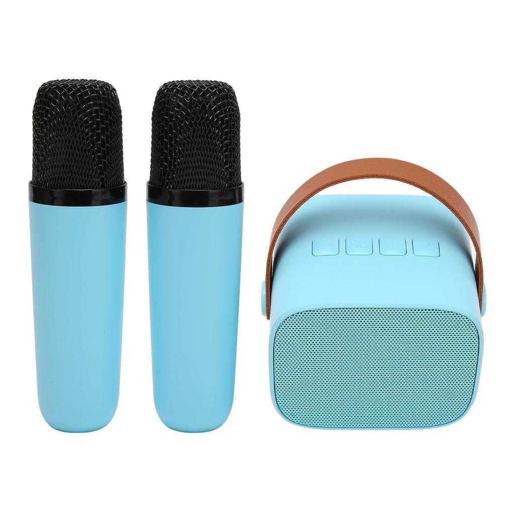 Karaoke Machine Multifunction Stereo Sound Portable   Speaker with 2 Wireless Microphones for Home Party KTV