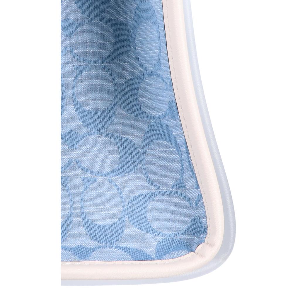 Coach C4692 Field Tote 22 Signature Chambray 2-Way Shoulder Handbag Light Blue / whiteUsed