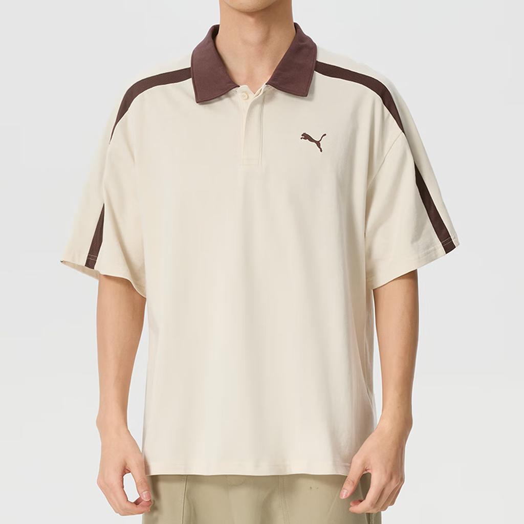 Puma T7 Retro Color Block Loose Fit Short Sleeve Polo Shirt Men Tops 638458-87