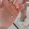 925 Silver Zircon Water Drop Necklace Geometric Collarbone Chain Minimalist Jewelry For Women