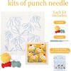 Punch Needle Embroidery Kits for Adults Beginner Flower Embroidery Poking Punch Needle Kit with Yarn Painting DIY Crafts