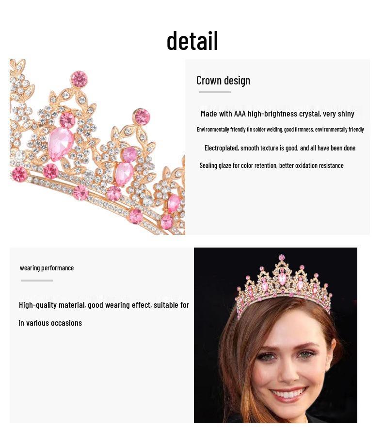 European Crystal Crown Bridal Headband Hair Accessories