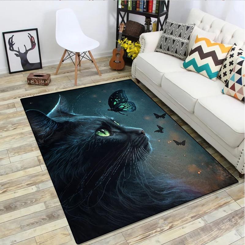 1 Stück Teppich mit Katzenmuster - Heimdekoration Teppich für Wohnzimmer Schlafzimmer Bodenbelag Computerstuhl Bereichsteppich