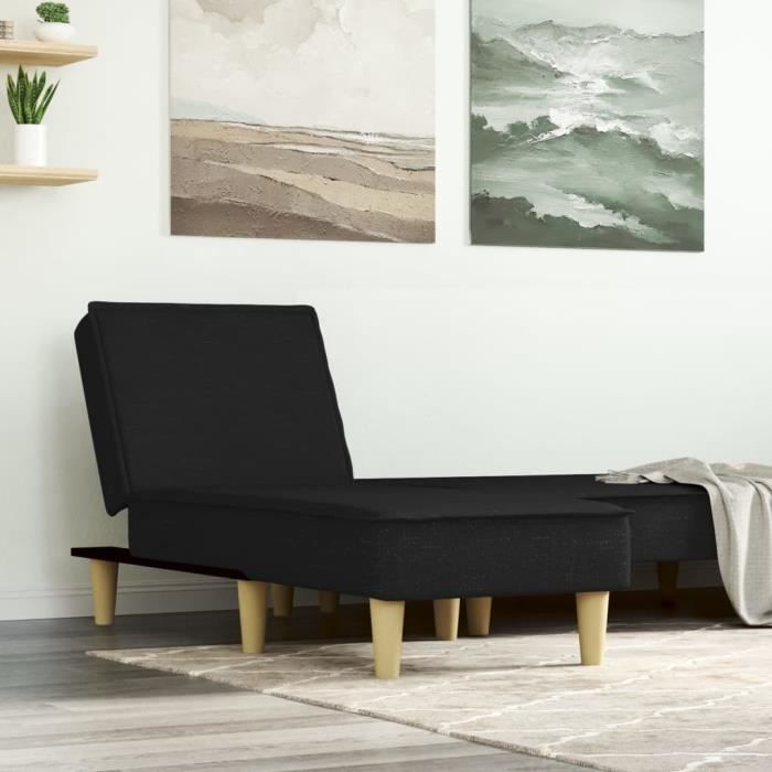VidaXL Chaise Longue Black Fabric 352833