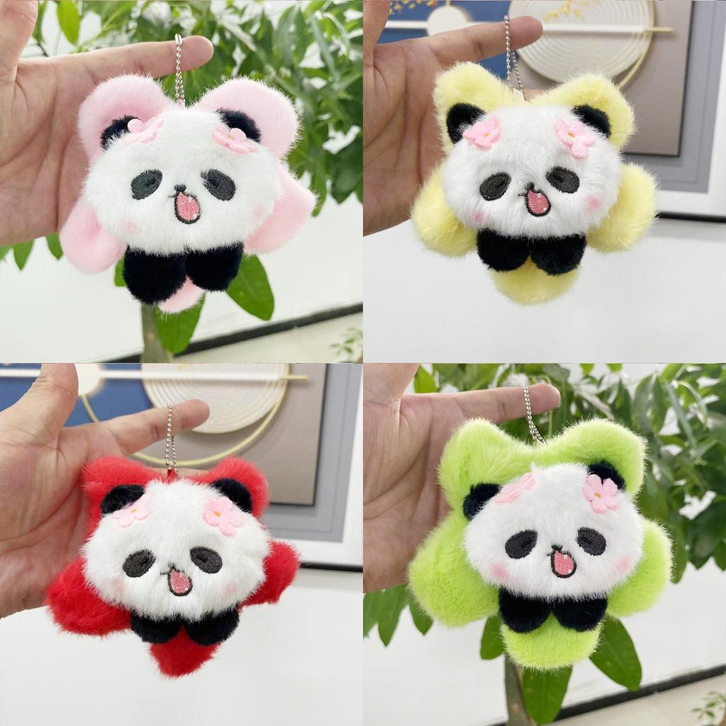 Vibrant Plush Panda Sunflower Bag Pendant Cozy Keychain Doll For Couples