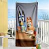 Bluey Learns Together Beach Towel Super Soft & Absorbent Comfortable Lightweight Suitable for Swimming, Gym, Camping, Yoga Vacation