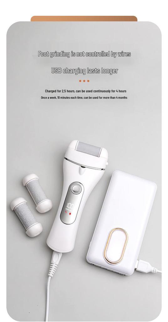 Rechargeable Three-Speed Callus Remover with Digital Display