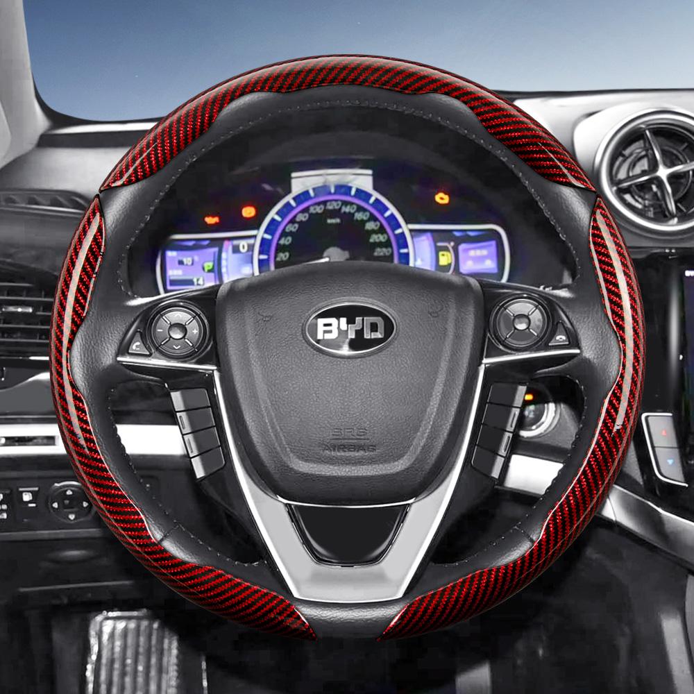 Suitable for Byd Carbon Fiber Texture Steering Wheel Cover with Segmented Quick-Release Design, Durable, for Atto 3 2 Dolphin Seal Sealion Han Song Qi