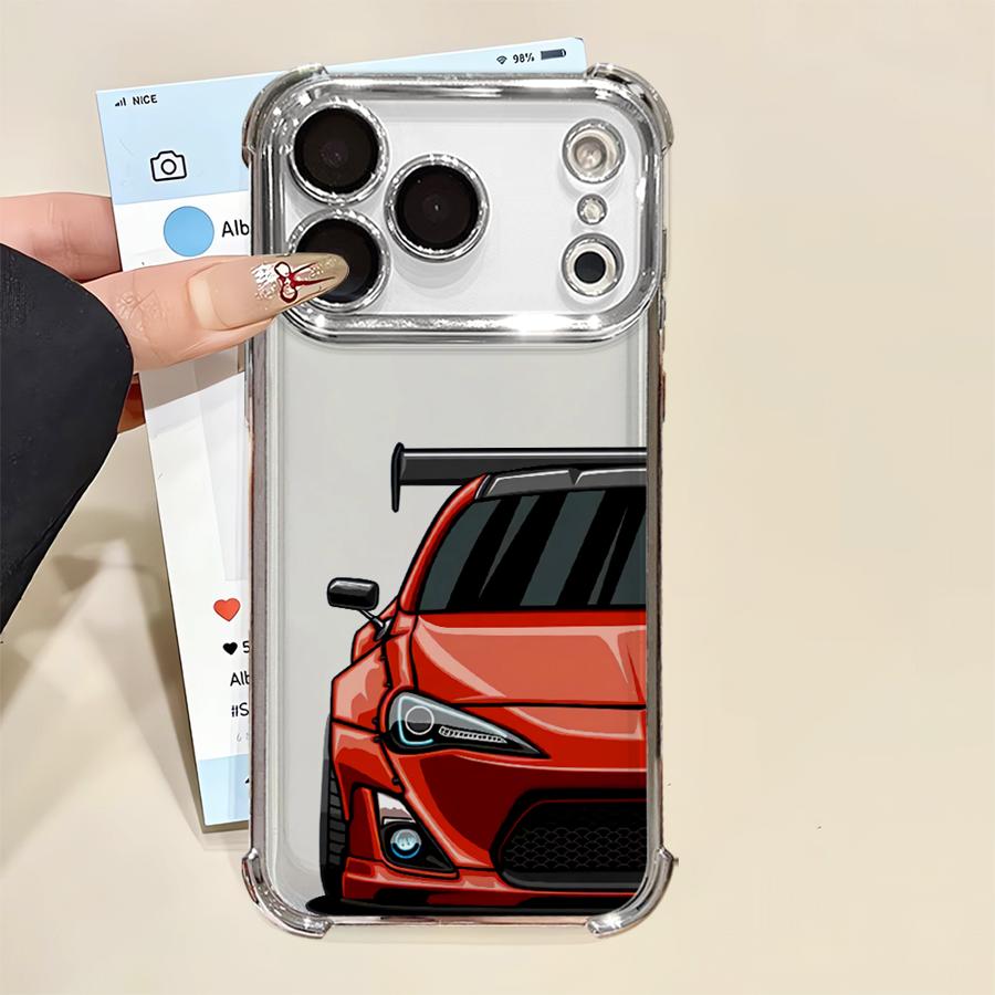 Phone Case for Apple iPhone 17 Air 13 12 11 Pro Max 16 15 14 Plus 16e Clear Cover Japanese JDM Drift Car