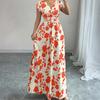 Women's Dress Casual Flowy Dresses  R-neck Vocation Boho Beach Sundress