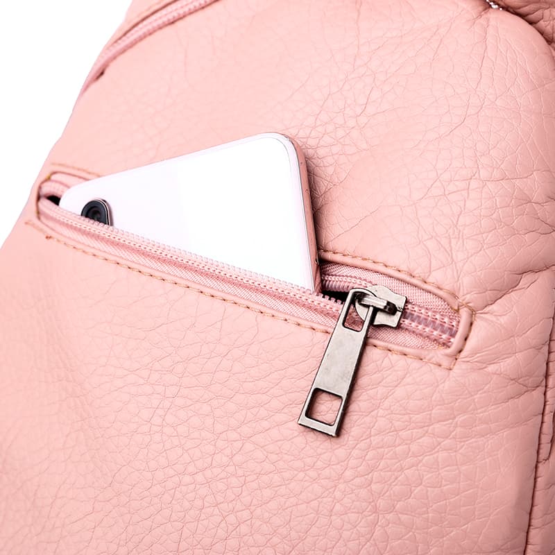 Damen Rucksack Multifunktionale Brusttasche Umhängetasche Gewaschenes Weiches Leder Rucksack