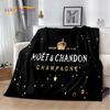 Champagner Moet &; Chandon-Decke, Flanelldecke, Überwurf, warme Decke für Zuhause, Wohnzimmer, Schlafzimmer, Betten, Sofa, Büro, Geschenke