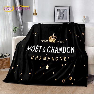Champagne Moet & Chandon Blanket,Flannel Blanket Throw Blanket,Warm Blanket for Home Living Room Bedroom Beds Sofa Office Gifts