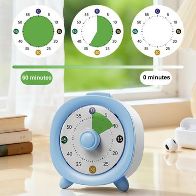 Kinder-Timer 60 Minuten Visueller Timer Stille Countdown-Uhr Kein Bildschirm Keine Einstellungen Klassenzimmer-Timer Lernhilfe für zu Hause
