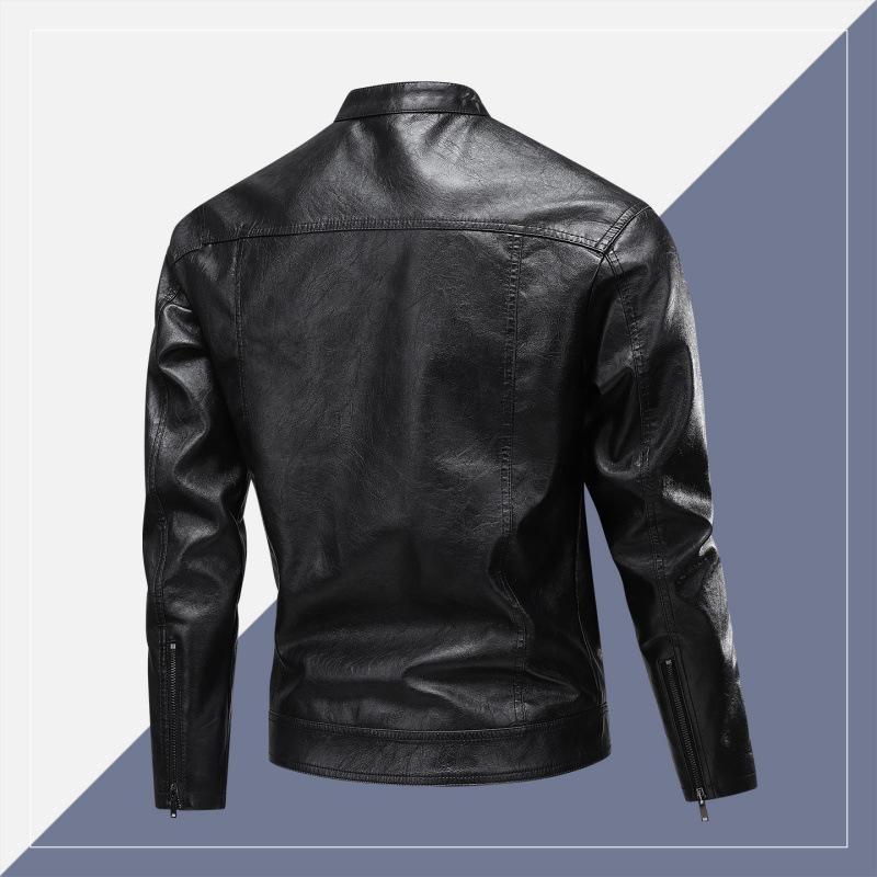 Spring and Autumn New PU Leather Men's Cycling Motorcycle Leather Jacket Men's American Street Retro Nostalgic Leather Korean Leisure