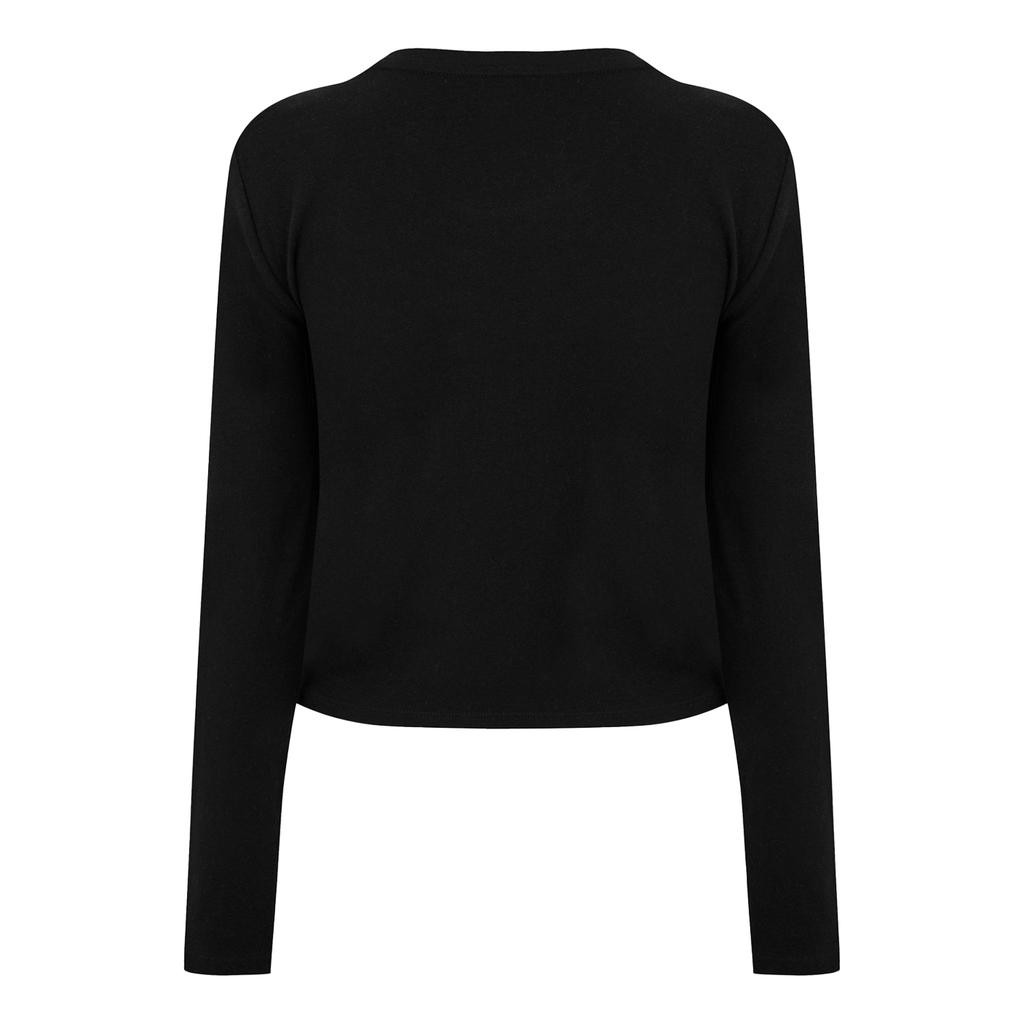 DKNY Womens/Ladies 1989 Logo Cropped Fitted Long-Sleeved T-Shirt