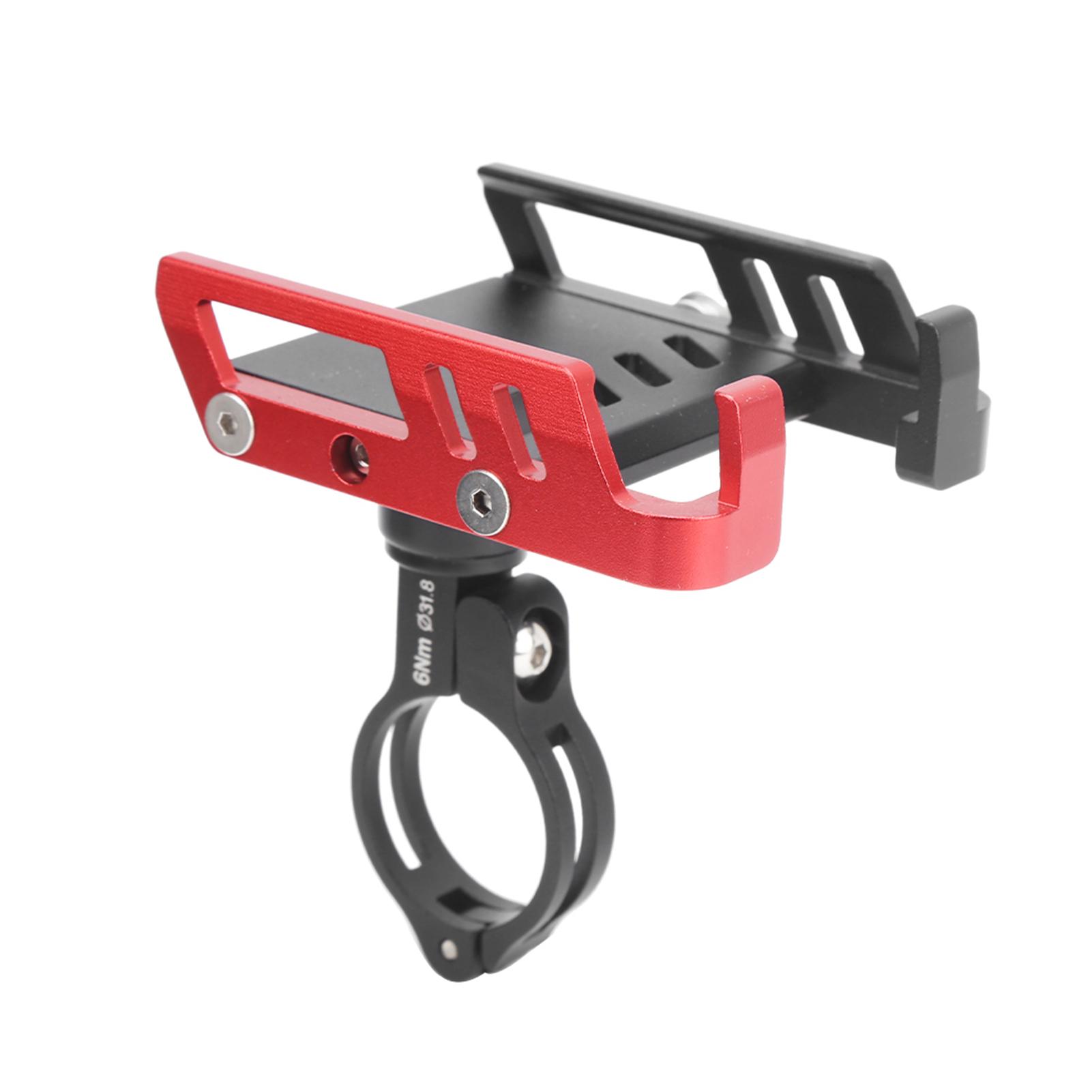 Aluminum Alloy Motorbike Adjustable Mobile Phone Holder 360 degrees  Rotating Bicycle Phone Mount(Black Red )