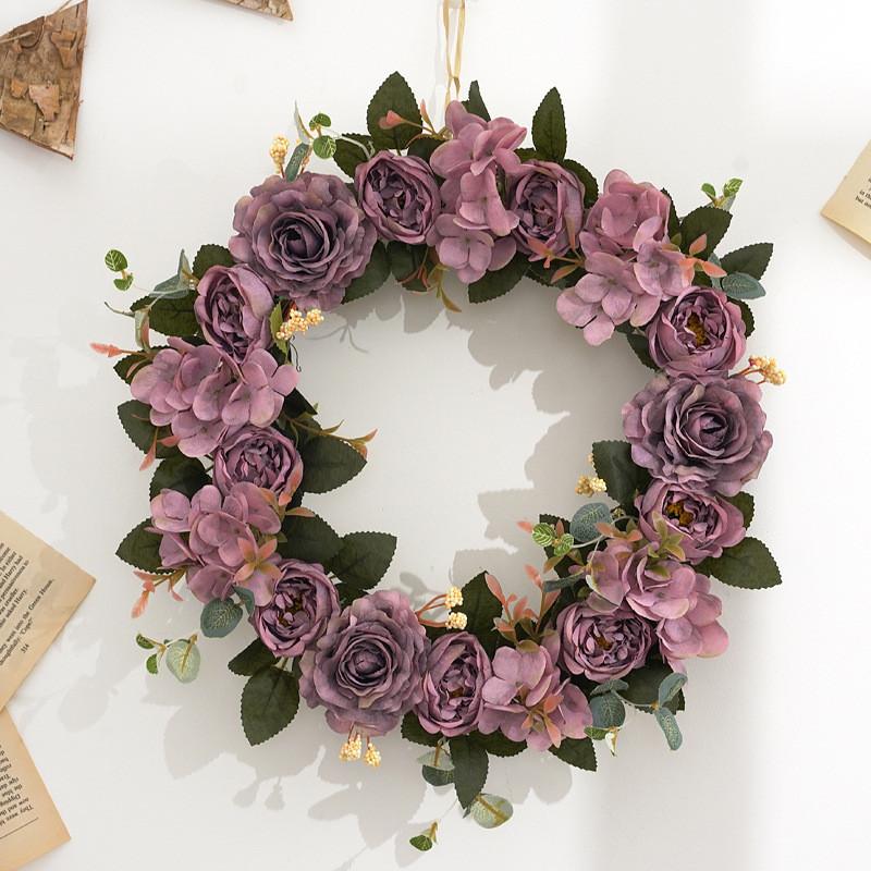 Fall Faux Peony Colors Silk Flower Garland For Festive Wall And Door Decorations
