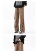 Men's Retro Wide-Leg Cargo Pants - Trendy, Loose, Straight-Leg Design for Spring/Autumn 2025