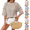 Women's Round Neck Pullover  Versatile,  Short-Sleeve T-Shirt