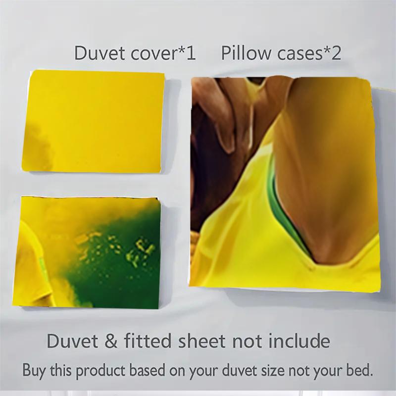 3Pcs Brazilian Football Star Bedding Sets For All Sizes New 3D Printed Bed Cover Comforter Duvet Cover Pillowcase Bedroom Decoration