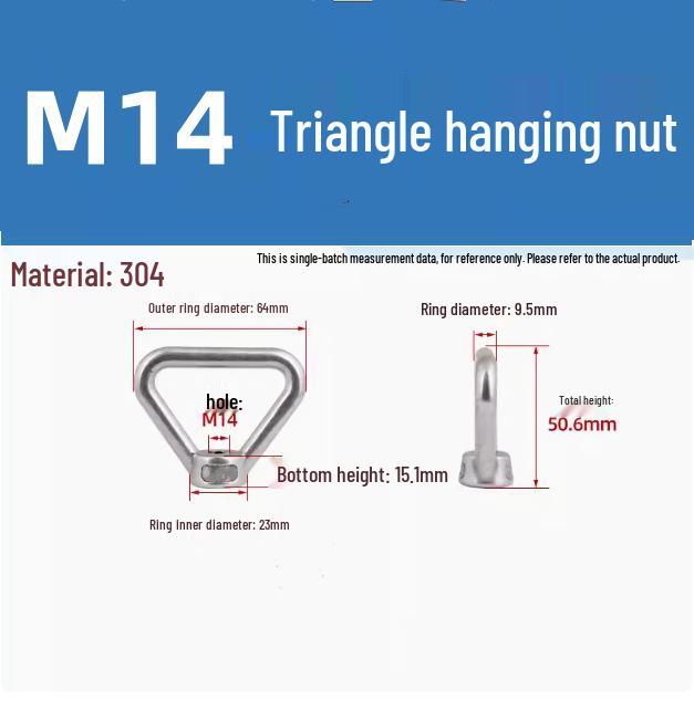 304 Stainless Steel Lifting Eye Nut - Round, Triangular Lug Nut Ring Cap