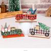 Christmas Decorations Wooden Car Lattice Style Pick-up Truck Desktop Decorations Christmas Wooden Decorations