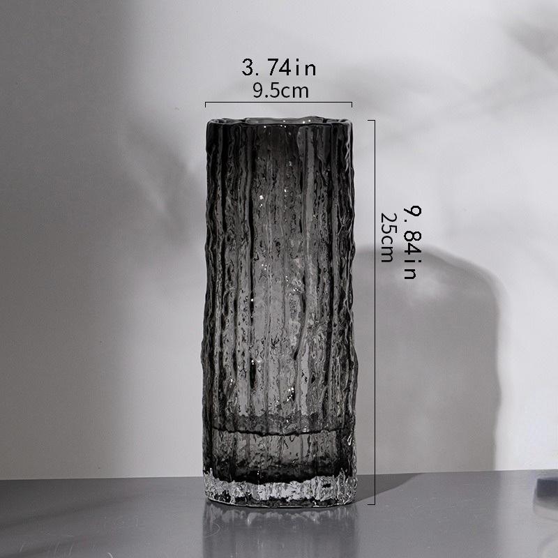 

1 шт. 25 см Ваза Glacier Ваза Стеклянная Прозрачная Композиция из цветов Цветок Гостиная Столовая внешний вид Украшение стола Бутылка серый