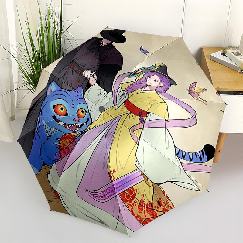 

K-POP Anime Girls Group Themed Automatic Opening and Closing umbrella - 8 Ribs, Suitable for Leisure and Going Out, Outdoor Accessory, Gothi