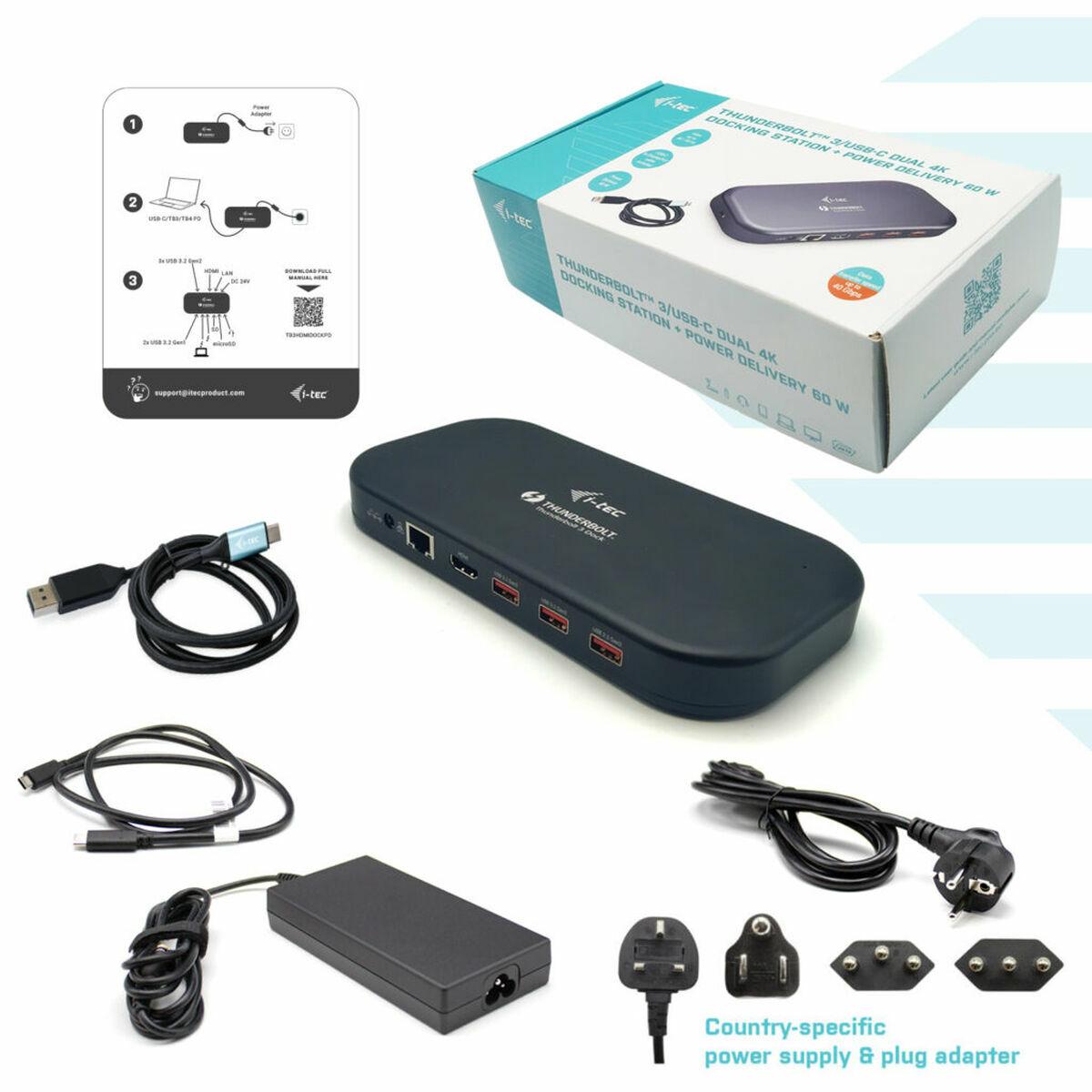 

i-Tec TB3HDMIDOCKPD USB-концентратор 60 Вт
