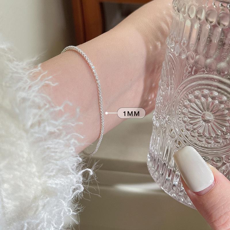 New 925 Silver Bracelet Simple Shiny Zircon Bracelet Temperament Personality Women Accessories Birthday Party Gift