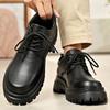 Low-top Thick-soled Business Formal Leather Shoes for Men, New Winter Fleece-lined Men's Shoes, Genuine Leather Wedding Groom Shoes