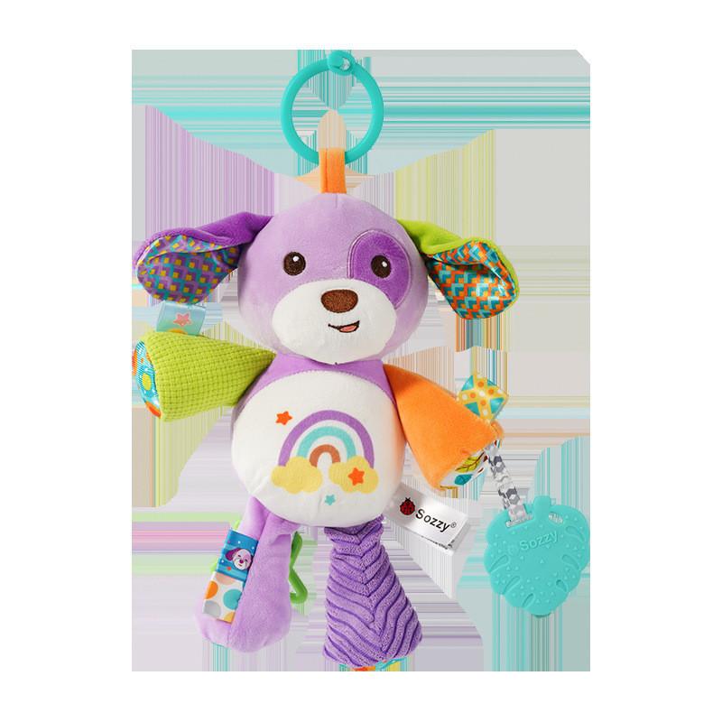 Elephant Lion Dog Plush Animal Music Box Toy With Hanging Bell For Infant Sleep And Sensory Development
