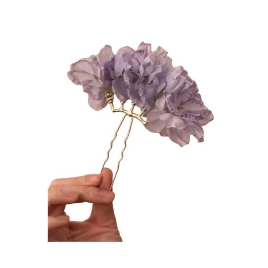 

Women Hair Stick Artificial Flower Decor Hairpin Buns Half-Combed Hairstyles Chinese Hairpin Headgear Hanfu Hair фиолетовый