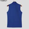 INCERUN Men Summer Low-Cut Swing Collar Sleeveless Thin Casual Tank Tops