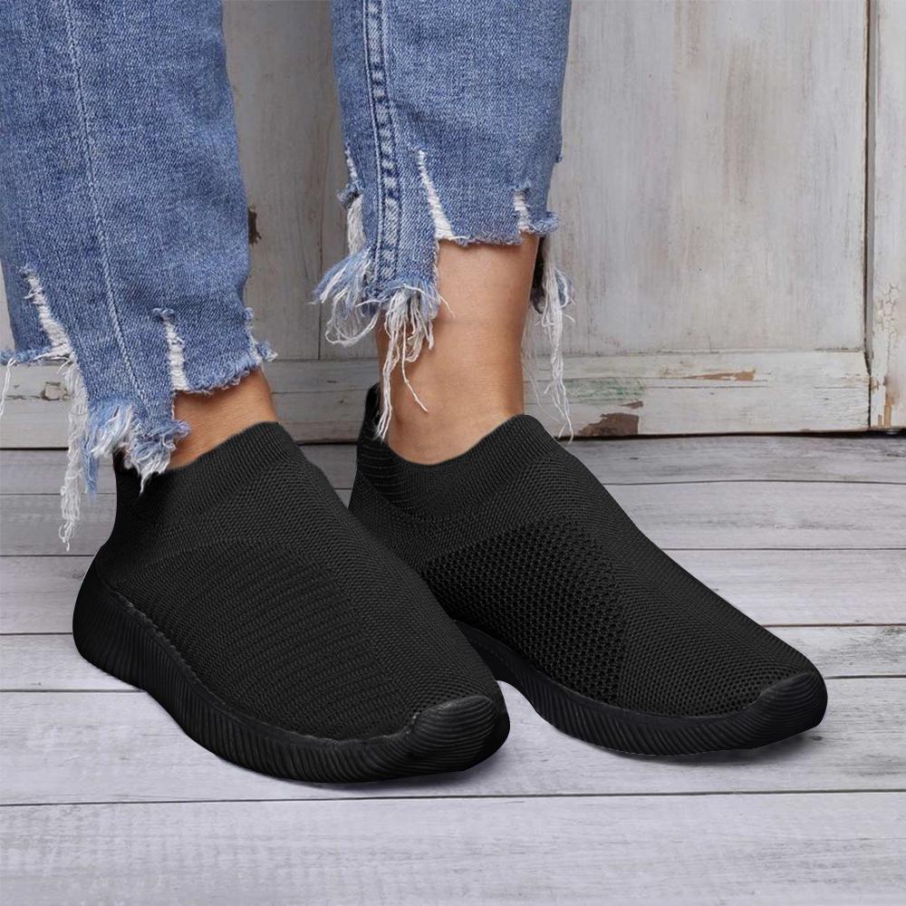 womens casual slip on shoes black