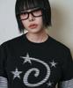 Lujeoseukeulleob Star Logo Applique Long Sleeve T-Shirt Black