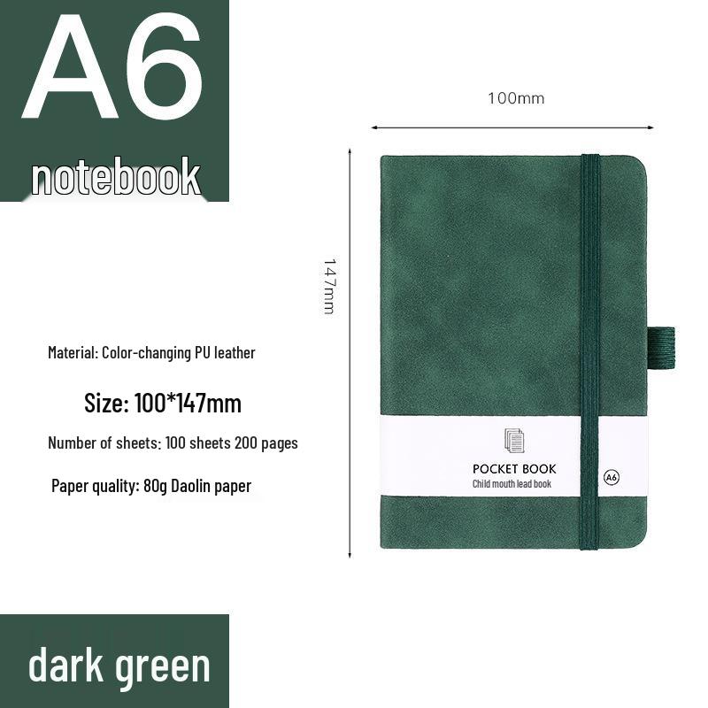 Custom Logo A6 Binding Strap Notebook - Portable Business Pocket Diary