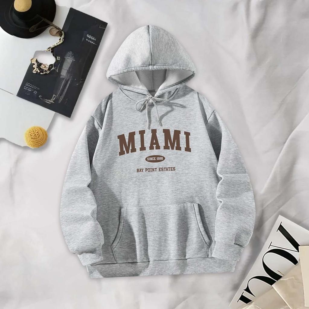 Sweat à capuche à cordon Casual Doux Pull Hauts pour Voyage Randonnée Trajet M