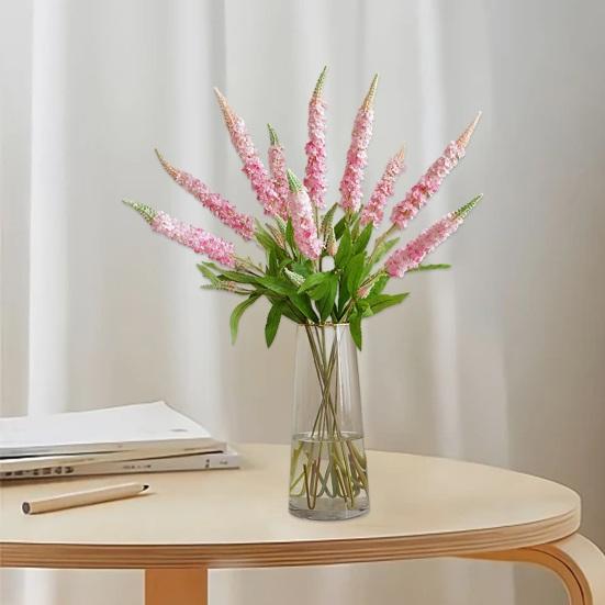 Single Stem Artificial Lavender Easy Care Not-fading Flower Arrangement Faux Silk Flower for Home Wedding Decoration