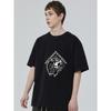 Black T Shirt With Wolf Head And Text Design For Casual Wear