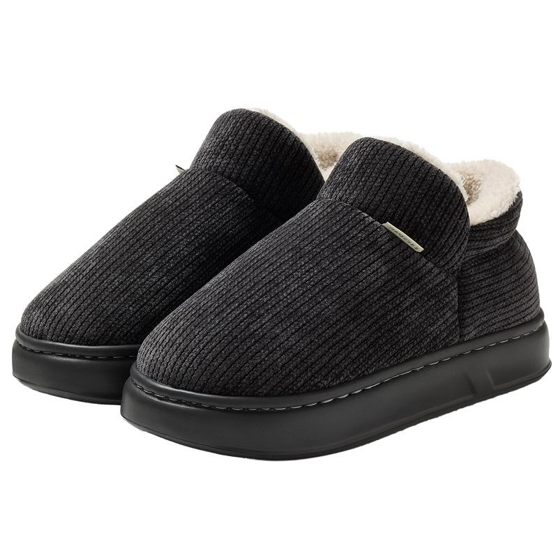 High-top cotton slippers bag heel winter new non-slip and windproof outer wear warm and velvet platform cotton shoes