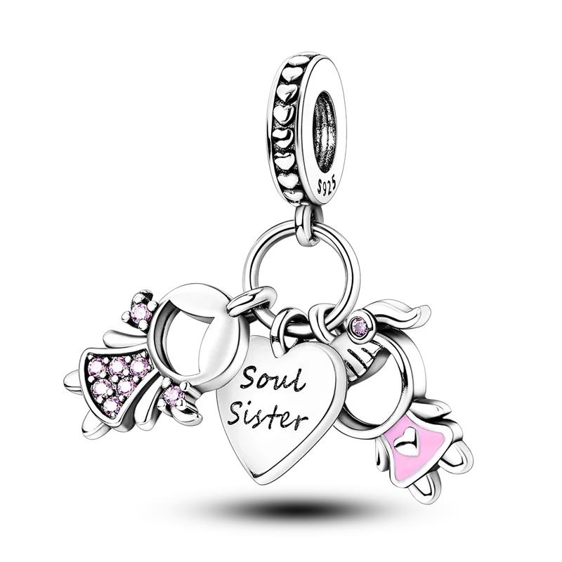 Copper Boys And Girls Lovers Pendants Charm For Genuine Bracelets Charms Bead Necklaces DoItYourself Female Jewellery