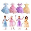 Elegant Kids Girls Princess Fancy Dress For Rapunzel Belle Cosplay